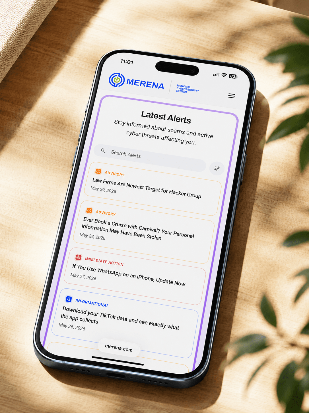 MERENA App on phone